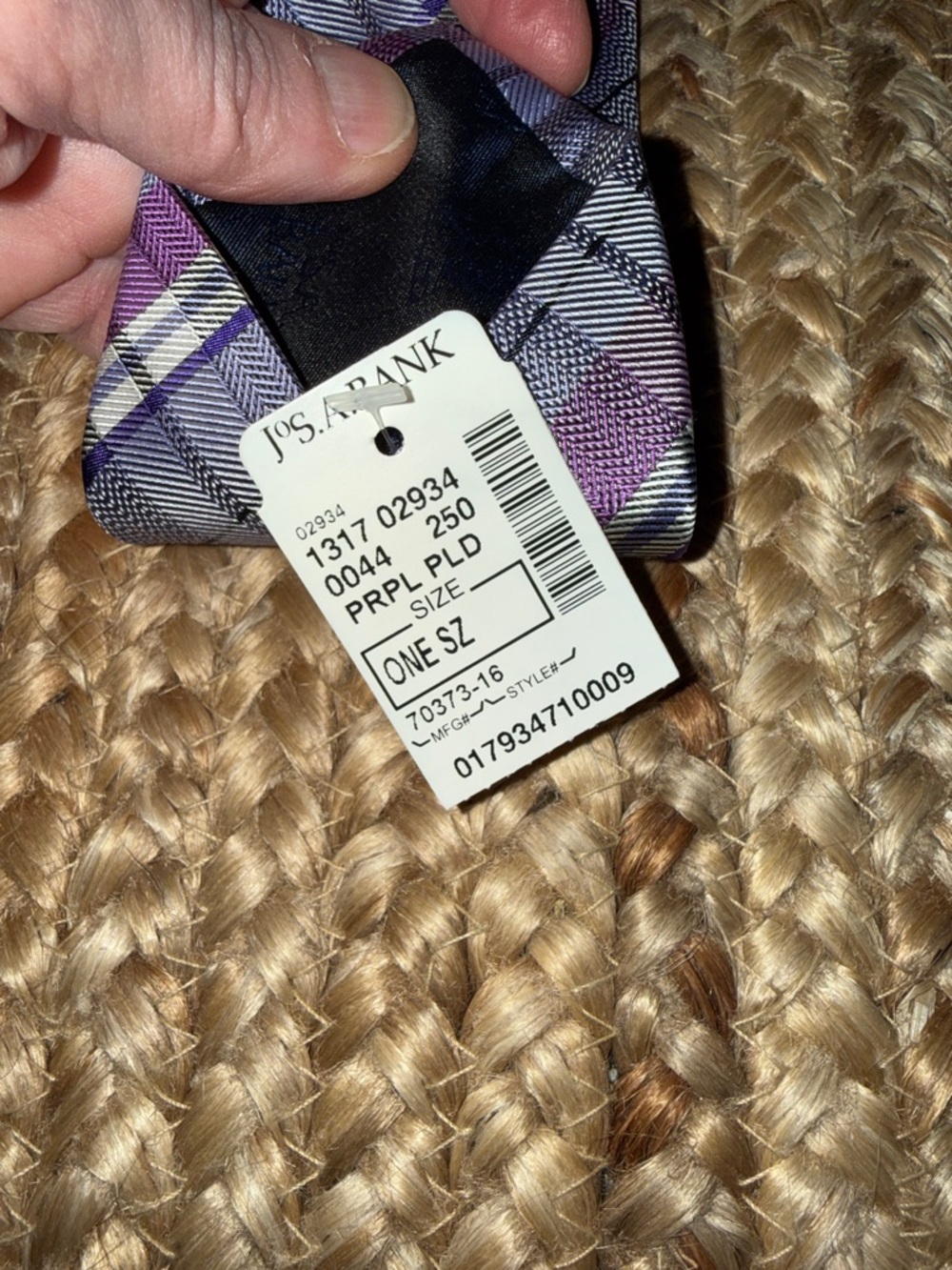 Jos. A. Bank Purple Plaid silk tie - Picture 3 of 6